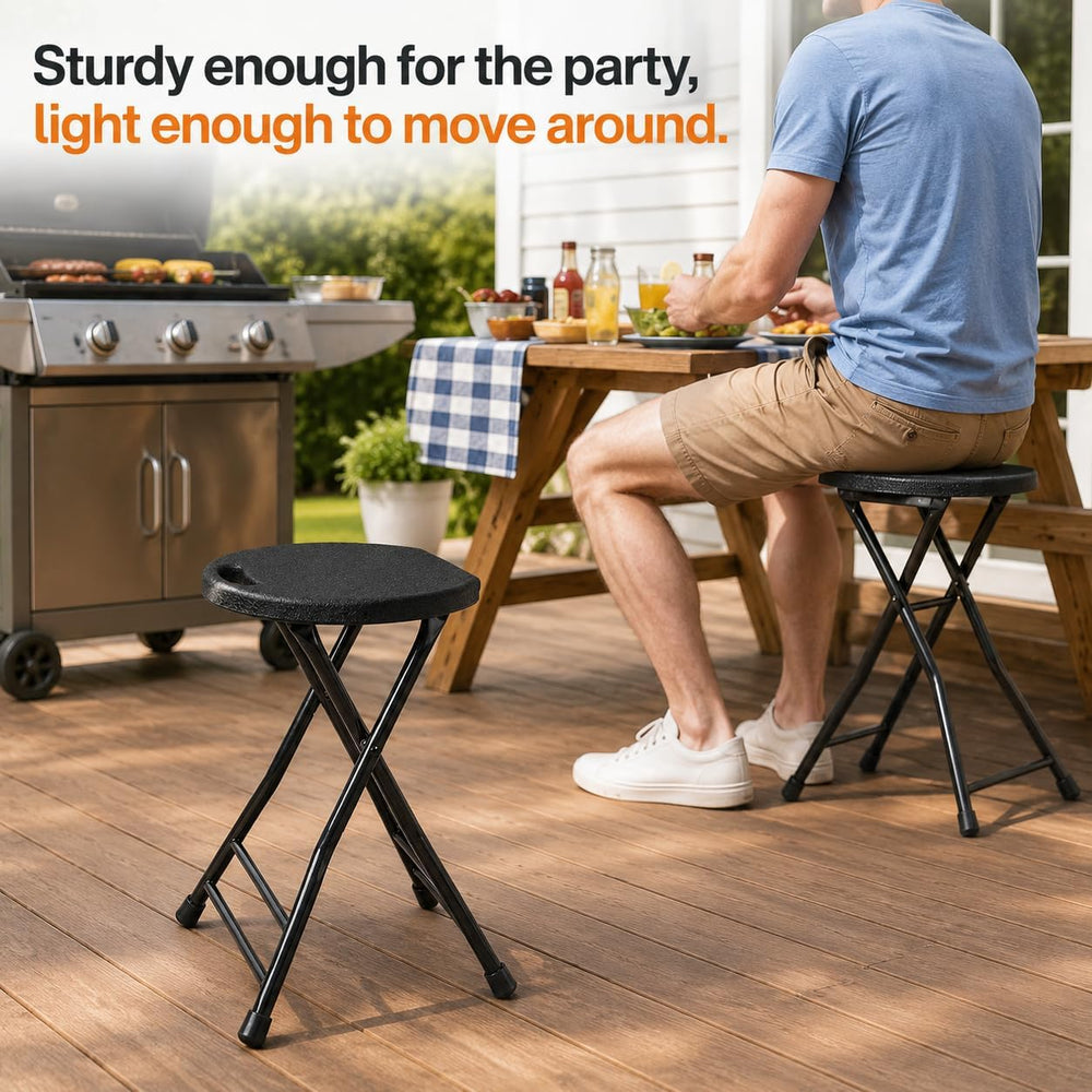 COOZMENT Folding Stool with Handle, Folding Chair,Folding Bar Stool with Non-...