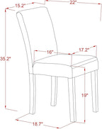 East West Furniture V697AB106-5 5 Piece Kitchen Table Set for 4 Includes a Rectangle Dining Room Table with V-Legs and 4 Shitake Linen Fabric Parson Dining Chairs, 40x72 Inch, Multi-Color
