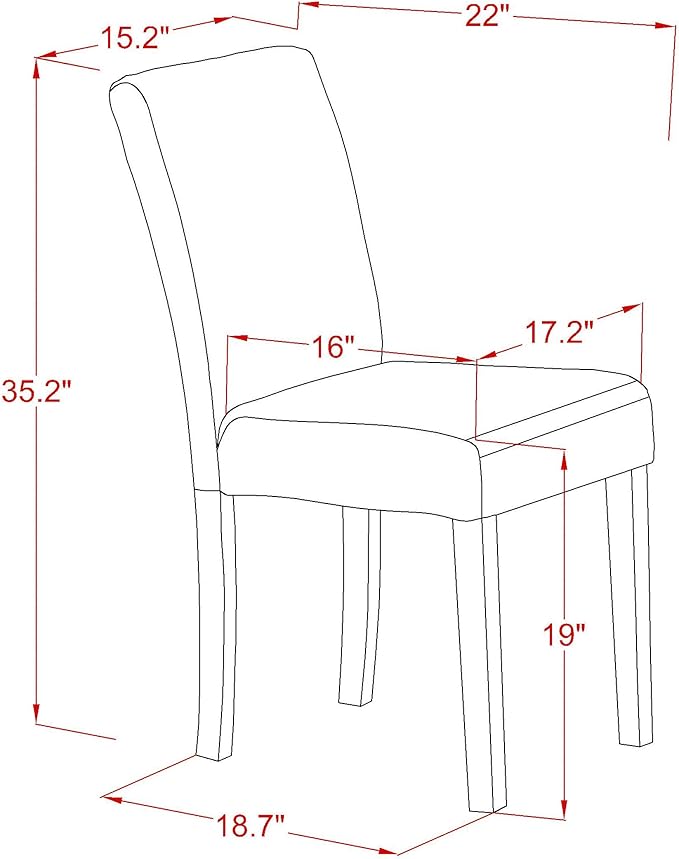 East West Furniture DMAB3-MAH-18 3 Piece Dining Room Table Set Contains a Round Dining Table with Dropleaf and 2 Coffee Linen Fabric Upholstered Parson Chairs, 42x42 Inch, Mahogany