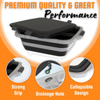 MAYALEAD BBQ Prep Tub with 2 Pcs Meat Shredder Claws, Collapsible Cutting Board, Cutting Board with Locking Lids, Drip Easy BBQ Prep Tub with lid-XL Size (Black)