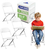 Kids Heavy Duty Plastic Stackable Folding Chairs, White 4pk | TentandTable Kids Heavy Duty Plastic Stackable Folding Chairs, White 4pk
