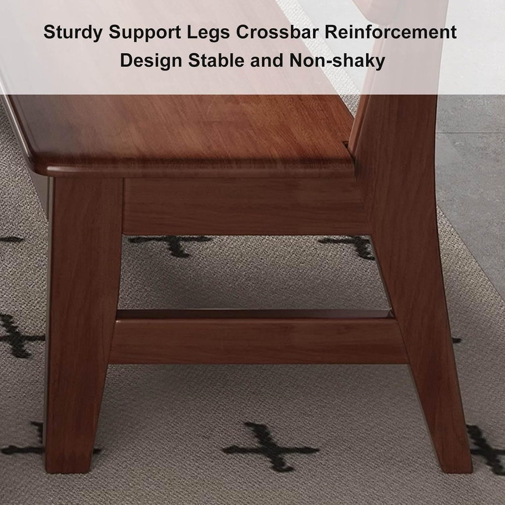 Farmhouse Wood Dining Bench 47.2/55.1/63in Kitchen Bench with Back Shoe Bench...