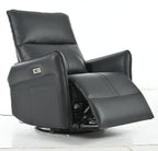 Power Swivel Rocker Recliner Chair for Nursery, Upholstered 270° Swivel Glider Chair with USB Ports, Power Recliners for Small Spaces Living Room