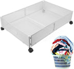 Under Bed Storage Containers with Wheels Grid Pattern Removable Type Shoe Storage Drawer Under Bed Detachable Metal for