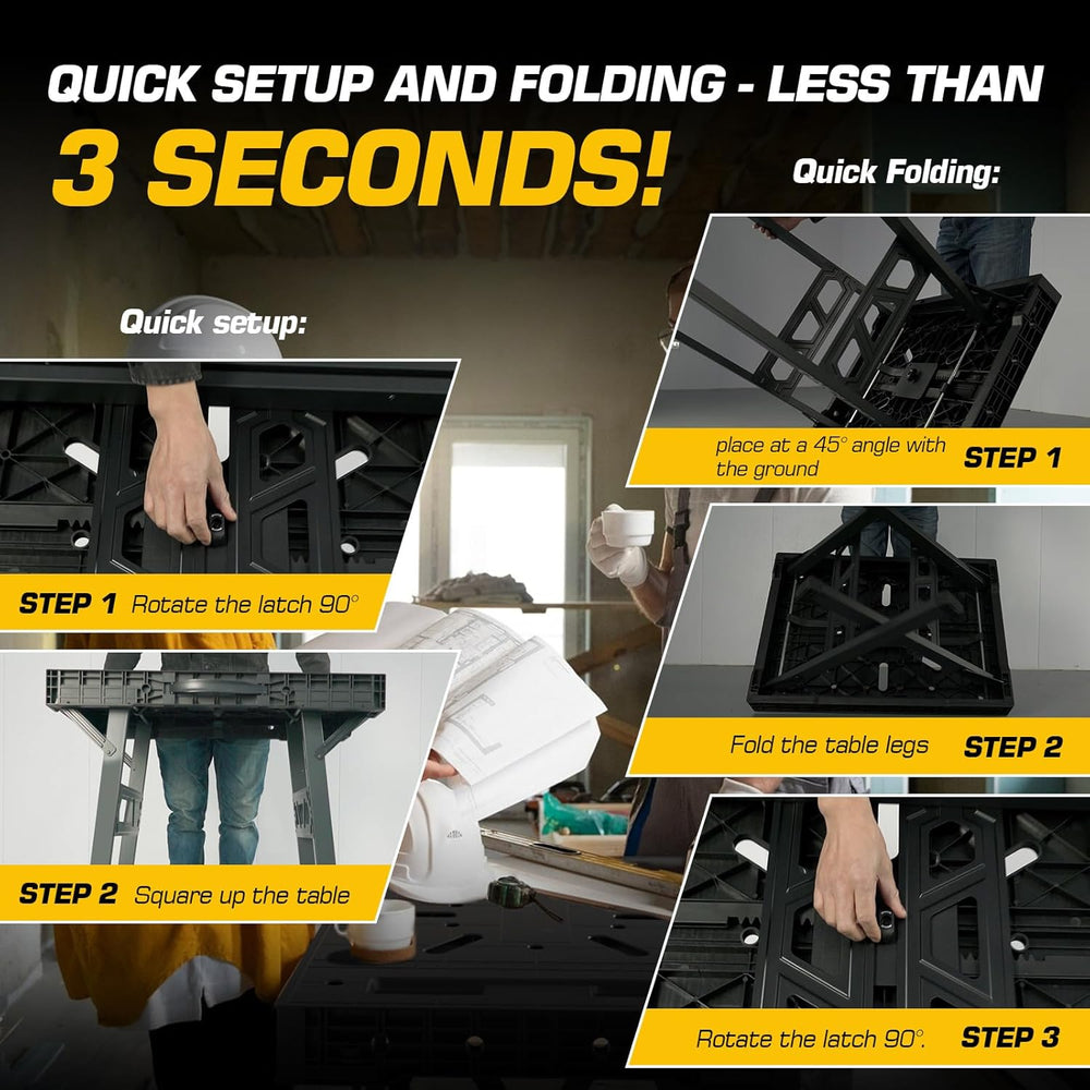 Express Folding Work Table, Easy Setup Portable Folding Work Table & Port...