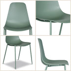 Poly & BARK Isla Modern Kitchen Chairs Set of 4 - Plastic Dining Chair with Metal Legs - Quick Assembly Simple Cafe Chairs Plastic for Indoor or Outdoor - Pistachio Green
