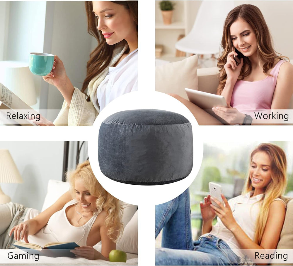 3 ft Bean Bag Chair, Bean Bag Chairs for Adults,3 Foot,Dark Grey | Memory Foa...