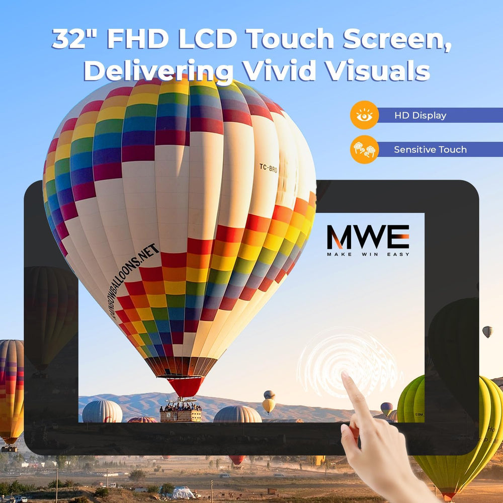 MWE 32 Inch Game Table, Multifunctional Touchscreen Table, Detachable Interac...