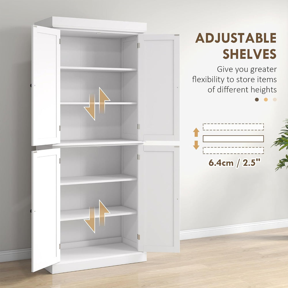 HOMCOM 72.5" Tall Kitchen Pantry Cabinet, Freestanding Modern Farmhouse ...
