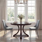 Modern Dining Chairs Set of 2, Faux Leather Upholstered Dining Room Chair Kitchen Chairs Dinner Side Chair with Curved Back and Metal Legs for Kitchen, Dining Room, Living Room, Grey
