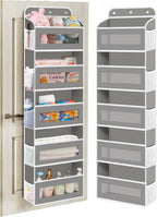 Over The Door Organizer, 5 Shelves Closet Door Hanging Organizer with 10 Mesh Pockets, Nursery Closet Organizer, Baby Essentials, Dorm Room Essentials for Girls