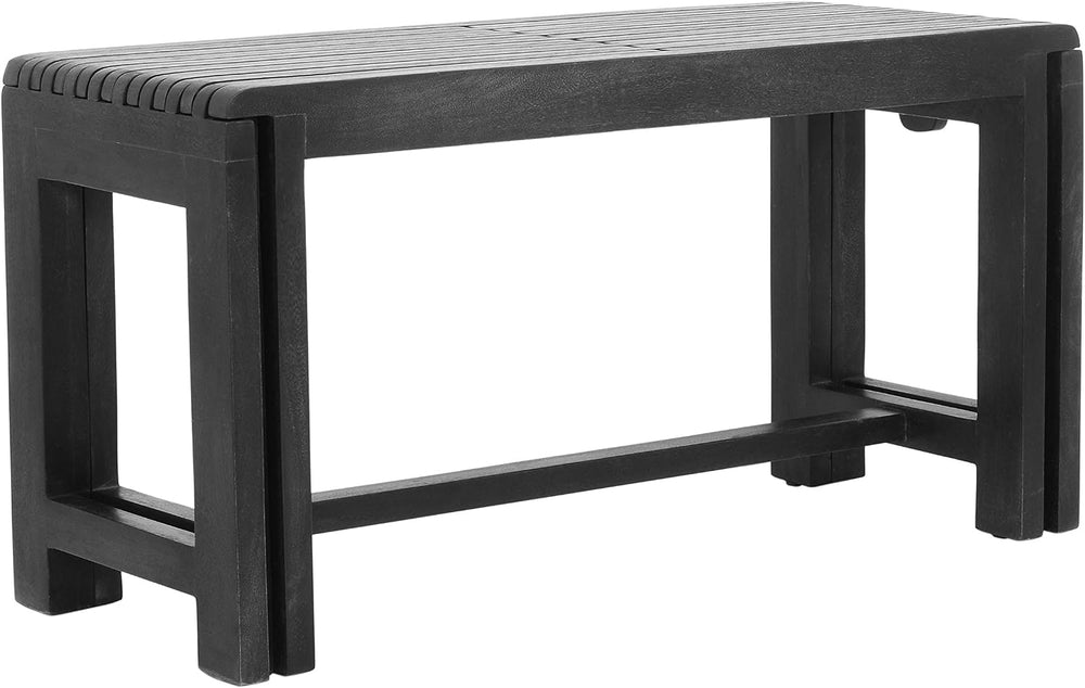 Jofran Global Archive Bradford Extendable Solid Mango Wood Bench, Mid-Century...