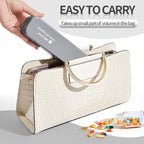 Weekly Pill Organizer - Travel Medicine Organizer, Pill Boxes and Organizer 2 Times a Day, 7 Day Pretty Pill Case, Pill Holder for Vitamins, Medicines and Tablets (Elegant Gray)