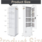 Montary 360° Rotating Makeup & Jewelry Cabinet with Full-Length Mirror - Standing Storage Organizer with Coat Rack, 4-Tier Open & Built-in Shelves, White