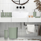 Bathroom Accessories Set - Gorgeous Sage Green Bathroom Set, 10PC Bathroom Accessory Set, Toilet Brush, Trash Can, Qtip Holder Dispenser & Soap Dispenser