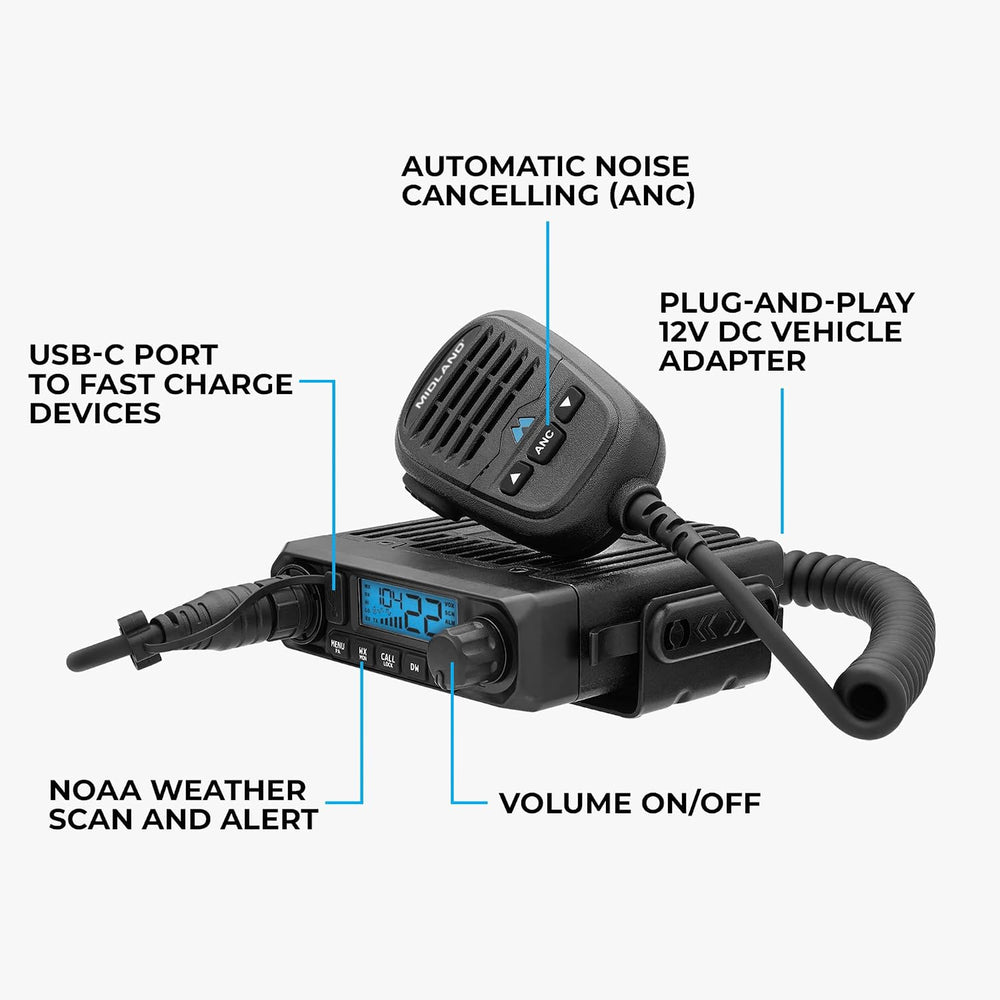 Midland MXT115 PRO 15W MicroMobile GMRS Two-Way Radio