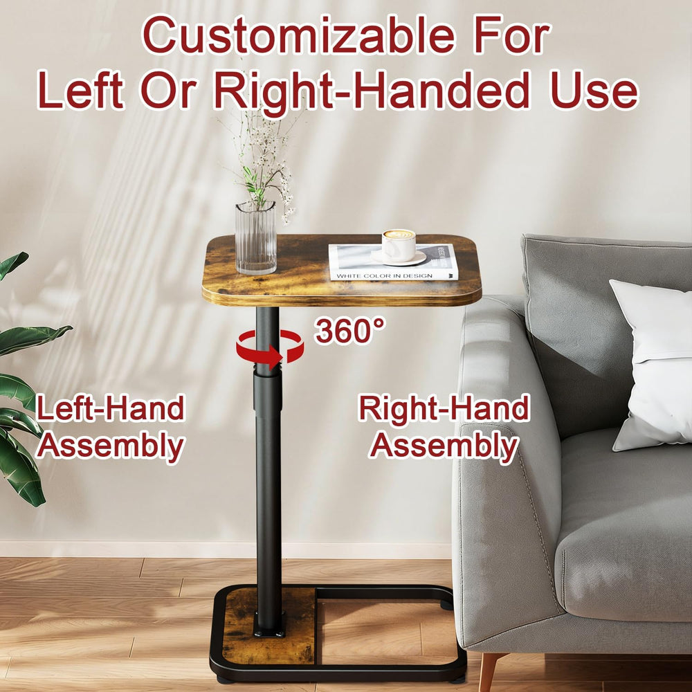 GOYLSER C-Shaped Tables Small Swivel End Table, Height Adjustable Side Tables...