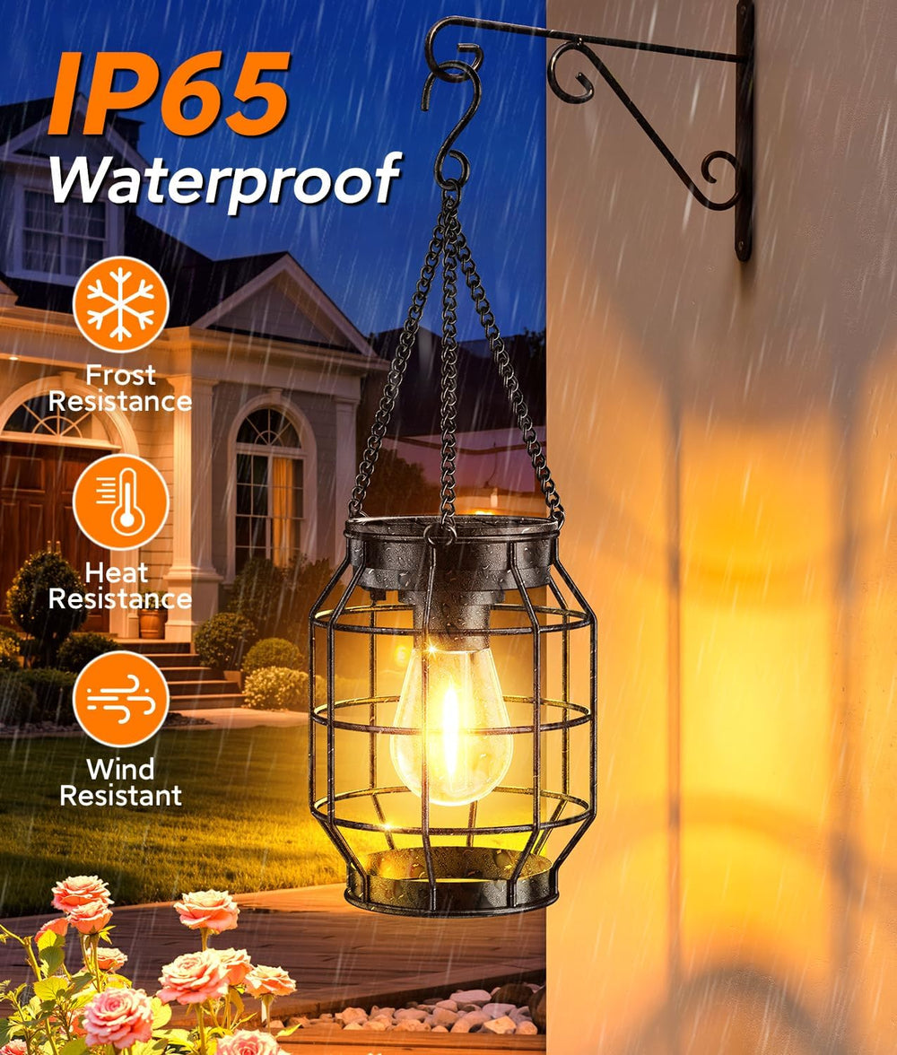 KOOPER Solar Lanterns Outdoor Waterproof, Upgraded Metal Hanging Solar Lights...