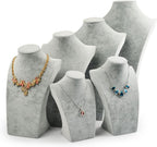 Oirlv Velvet 3-Dimensional Jewelry Stand Necklace Pendant Chain Jewelry Bust Display Holder (H15.16)