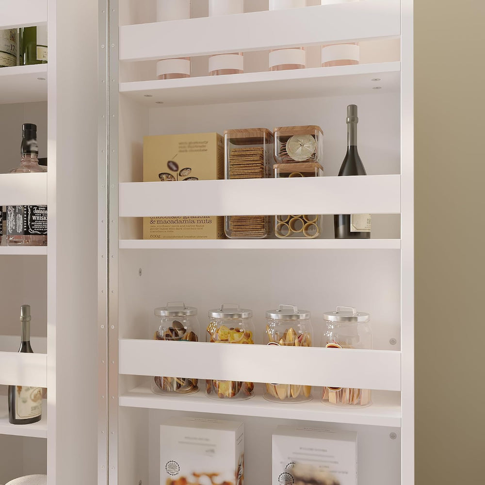 AIEGLE Kitchen Storage Cabinet with Doors & Rotatable Shelves, 72" T...