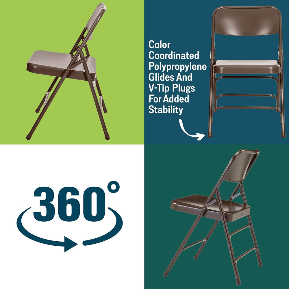 Steel Portable Folding Chairs by National Public Seating – 300 Series Premium...