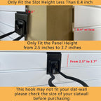 Adjustable Slatwall Hooks, Lockable Slatwall Weedeater & String Trimmer Hanger, Power Tool Hanger for Slatwall Accessories, Utility Hooks for Garage Storage - 8" x 4 Pcs