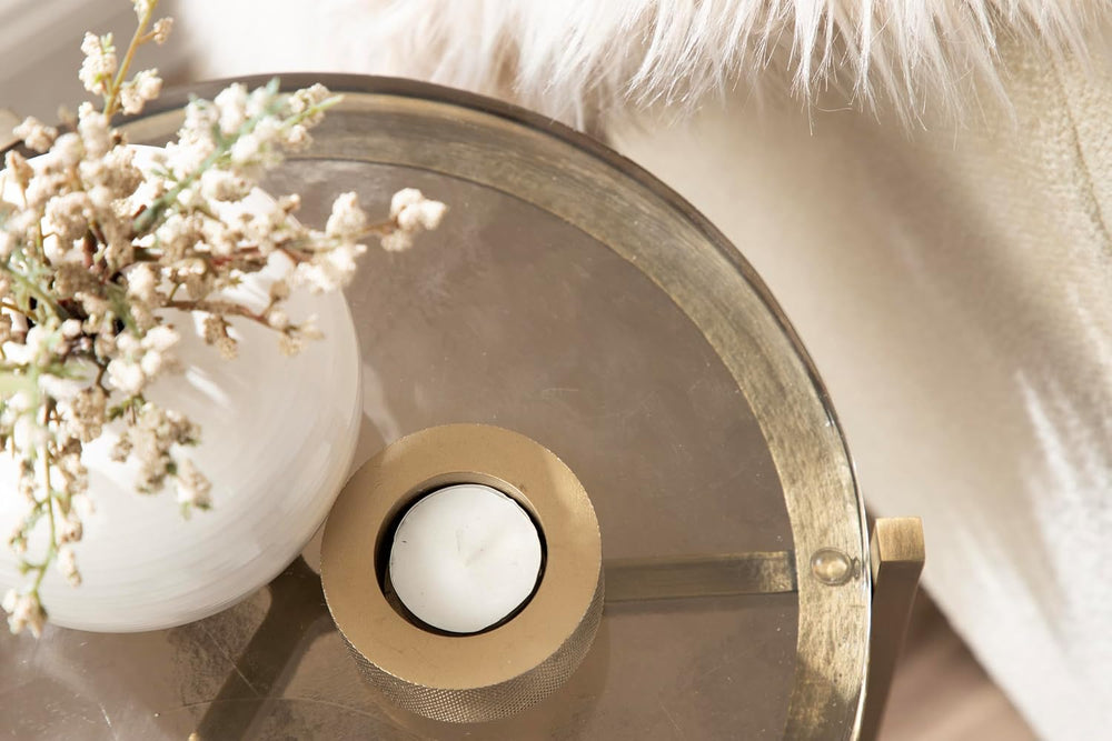 Kate and Laurel Aguilar Modern Round Side Table, 13 x 13 x 24, Clear Glass an...