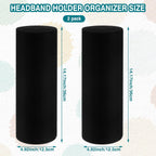 Geetery 2 Pcs Vertical Headband Holder Organizer Hairband Display Stand Headband Stand for Women Hair Hoop Accessories(Black)