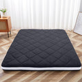 Twin Size Futon Mattress -4in Extra Thick Foldable Japanese Floor Mattress - Super Soft Fuzzy Sleeping Pad for Adults - Tatami Mat Suitable for Camping & Guest & RV Mattress- Diamond Black