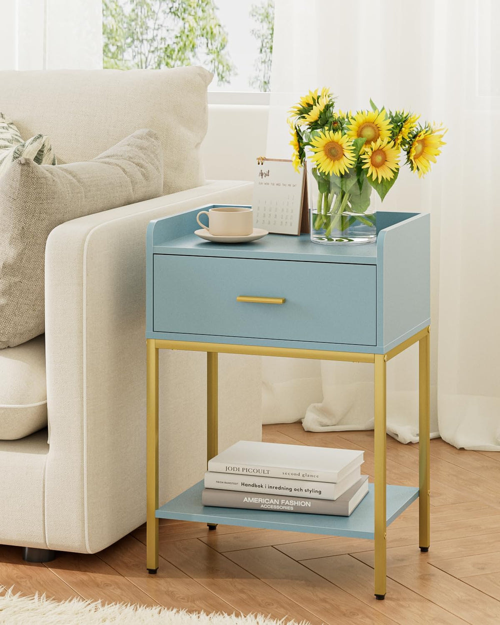 Masupu Nightstand,Bedside Table 3-Tier Modern Night Stand with Storage Drawer...