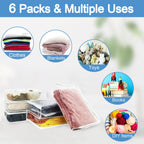 Esme L&H 6Pcs Sweater Storage Bags for Clothes, Clear Storage Bags with Zipper for Sweater Blanket Bed Sheet, Zippered Clothing for Blanket,Bedsheet,Linen,Bedding,16 * 12 * 4 Inch