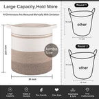 OIAHOMY 115L Laundry Baskets Hamper with Handles, Decorative Basket for Living room, Woven Storage Basket for Toys Bin,Pillows, Blankets, Clothes-20x22.5in-Gradient Yellow