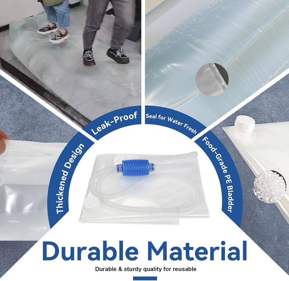Emergency Drinking Water Storage 45 Gallon 2 Pack, Food-Grade Bathtub Bladder...