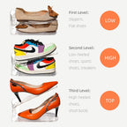 Shoe Slots Organizer, 20PCS Adjustable Double Layer Stack Shoe Rack, 50% Space-Saving Storage Rack Holder, Transparent