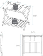 Casual Home Luggage Rack, Walnut, Solid Wood