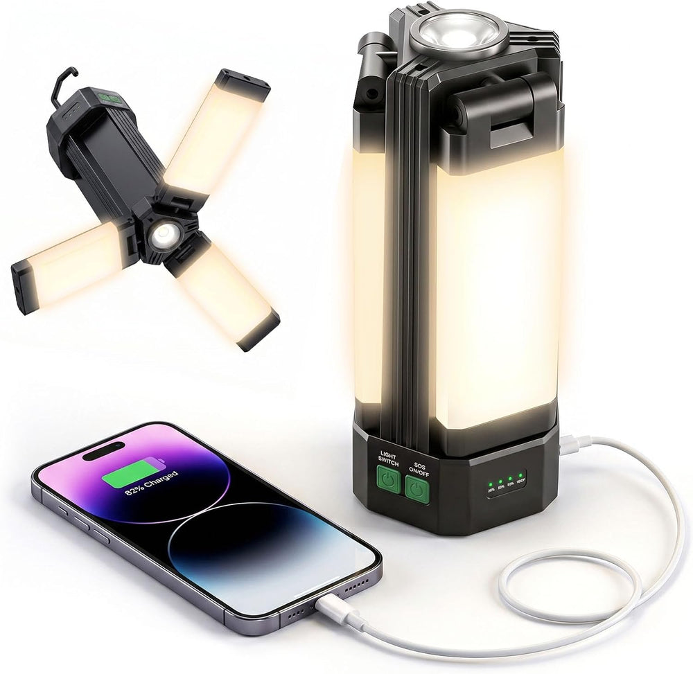 2200LM LED Rechargeable Camping Lantern, 10400mAh Emergency Light