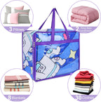 4 Pack Clear Zippered Storage Bags for Clothes, Closet Organizers and Storage Vinyl Bag for Bedding, Linen, Blankets, Comforters, Clothes & Toys Multi Purpose & Space Saver PVC Organizers