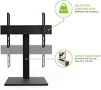 Kanto TTS100 Tabletop TV Stand for 37" to 60" TVs | Supports up to 88 lb | Height Adjustable | Swivels up to 30° | Tilts -5° | Black