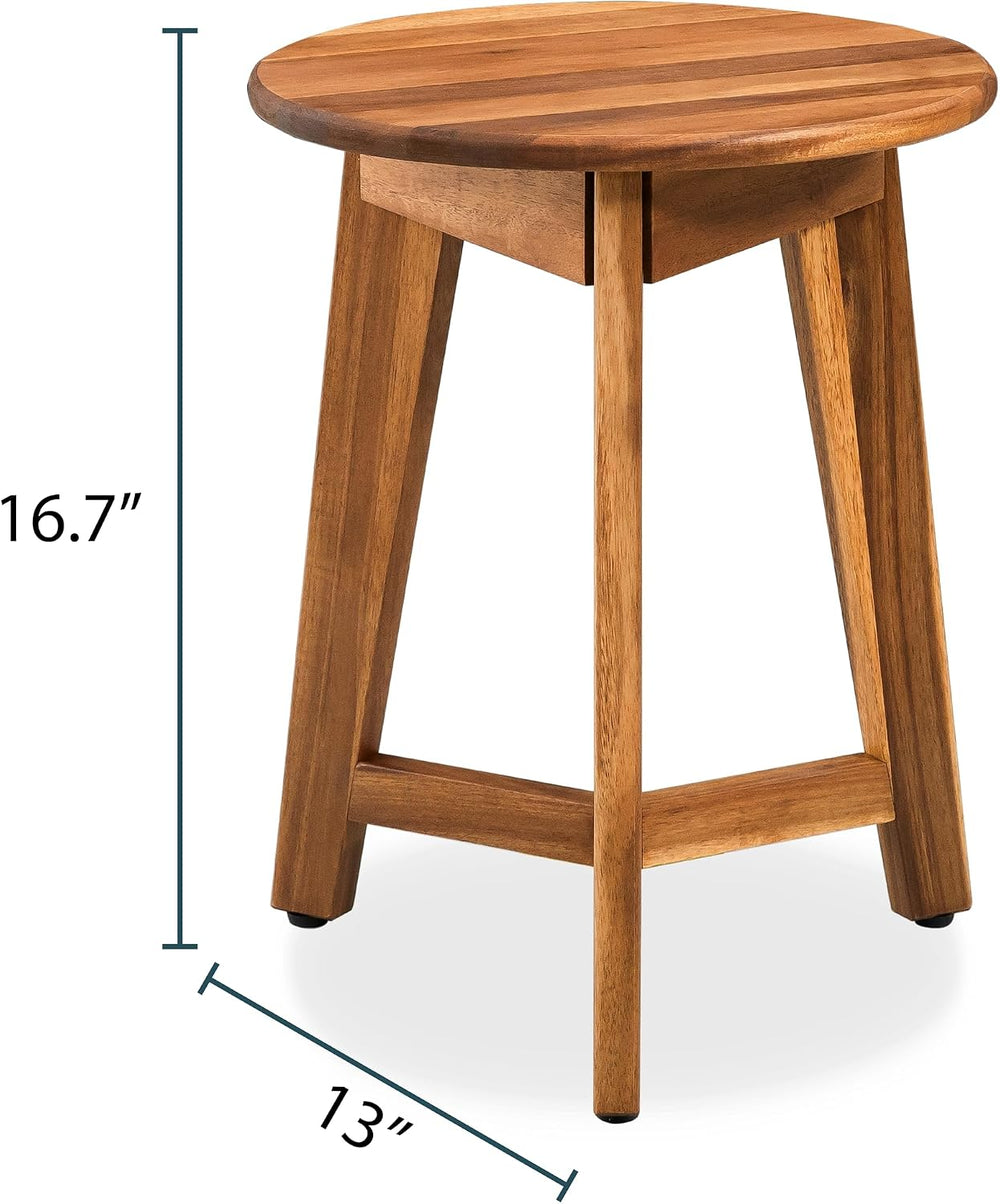 VICTORY RELAX Round Side Table – Solid Acacia Wood End Table for Living Room ...