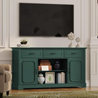 ARTPOWER TV Stand with 3 Drawers for TV up to 65'', Wood Mid Century Television Cabinet with Adjustable Shelves, Entertainment Center with Storage, Console for Living Room, Green