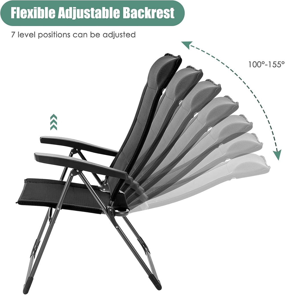 GIANTEX Set of 2 Patio Dining Chairs, Folding Patio Chairs, Outdoor Lawn Chai...