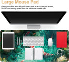 Large Mouse Pad Koi Fish Desk Mat, Extended Gaming Mouse Pad with Non-Slip Rubber Base, Thick 3mm Smooth Surface Keyboard Mat for Office & Home,35.43 x 15.75 in