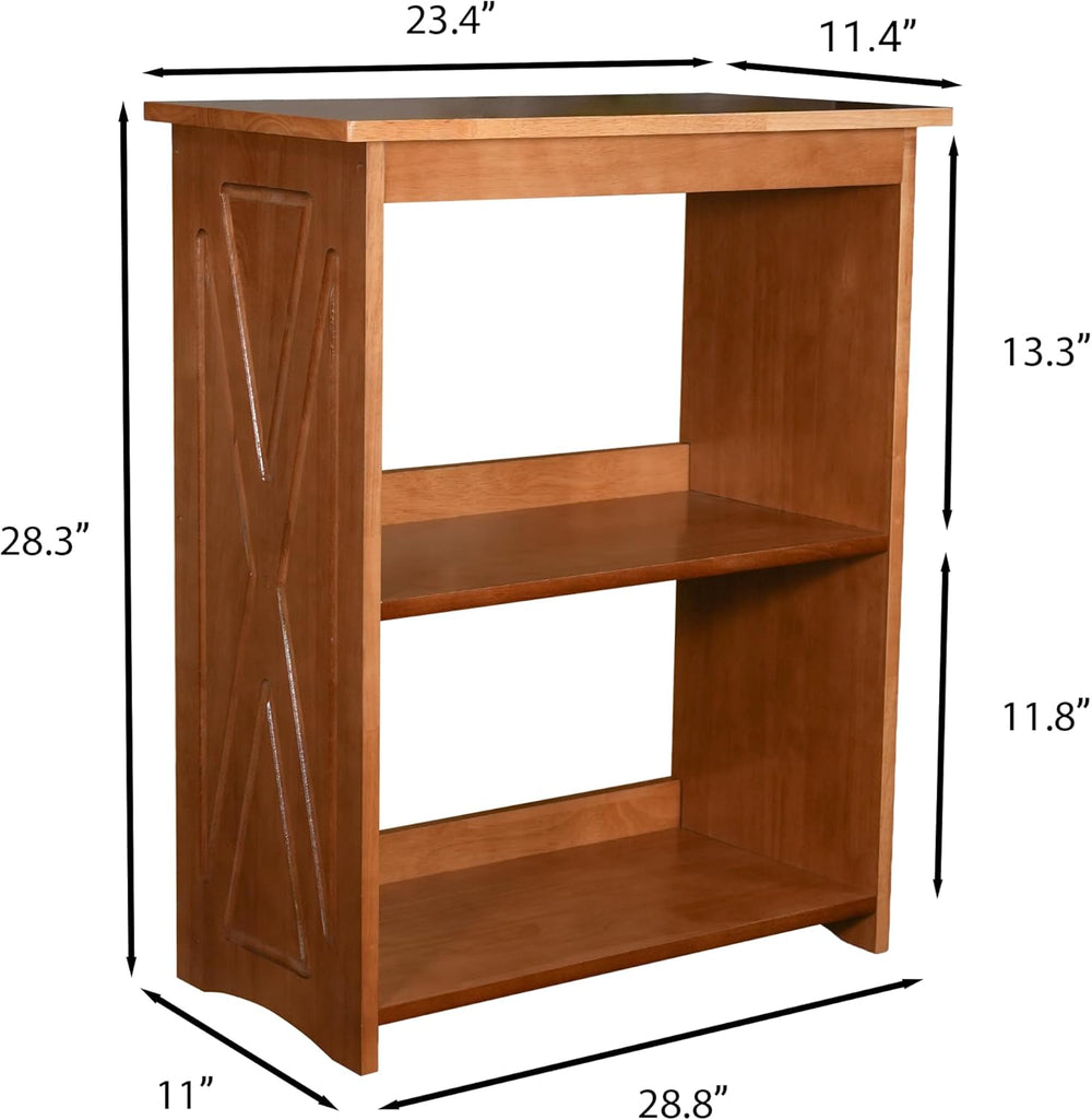 Rustic Bedside Table with Storage Shelf, Wood End Table for Bedroom & Liv...