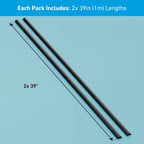 D-Line Half Round Cord Hider, Patented Cable Cover, Hide TV Wall Mount Wires, Raceway for Cords, Decorative Wire Covers, Paintable, Adhesive Cable Concealer, 2X 0.78in W x 0.39in H x 39in L, Black