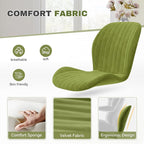 Dining Chairs Set of 6 Modern Velvet Dining Room Chairs Upholstered Dining Chairs with Thick Cushions Metal Legs Armless Back Chair for Kitchen and Living Room Green