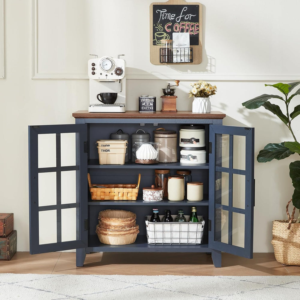Joaxswe Large Sideboard Buffet Cabinet with Storage, 32" Farmhouse Navy ...