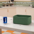 4 Pack Small Storage Shelf Baskets for Organizing, Mini Woven Rope Storage Bins for Towels, Cute Decorative Closet Organizer，Baby Nursery, Gift Empty Baskets -11.81''Lx7.87''Wx4.72''H-Green