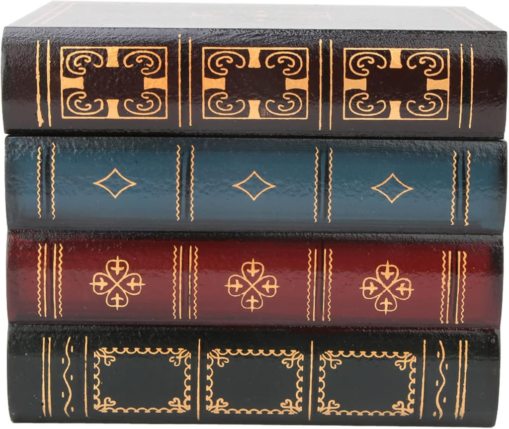 Joyzan Decorative Fake Book Box, Book Safe Dictionary Secret Cash Storage Diversion Hidden Security Money Case Wooden Vintage Faux Containers Decor Home Office Jewelry Documents Bookshelf Coffee Table