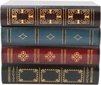 Joyzan Decorative Fake Book Box, Book Safe Dictionary Secret Cash Storage Diversion Hidden Security Money Case Wooden Vintage Faux Containers Decor Home Office Jewelry Documents Bookshelf Coffee Table