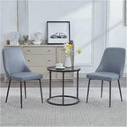 Modern Dining Chairs Set of 4, Faux Leather Upholstered Dining Room Chair Kitchen Chairs Dinner Side Chair with Curved Back and Metal Legs for Kitchen, Dining Room, Living Room, Grey